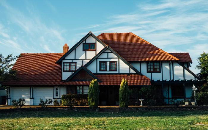 House in wide view